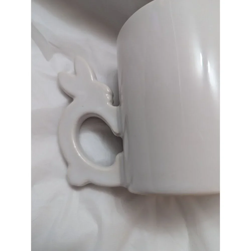 VTG Japan Bunny‎ Mug Mr & Mrs Bunny - bunny shaped handle unique colorful spring